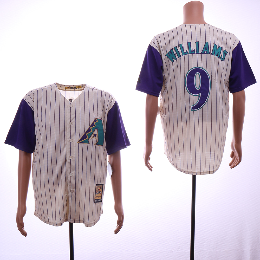 Men Arizona Diamondback #9 Williams Cream Stripe MLB Jerseys